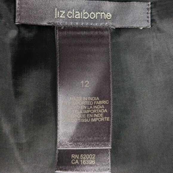 Liz Claiborne Size 12 Black Wool Blend Lined Skirt Career Office Workwear - Picture 3 of 4